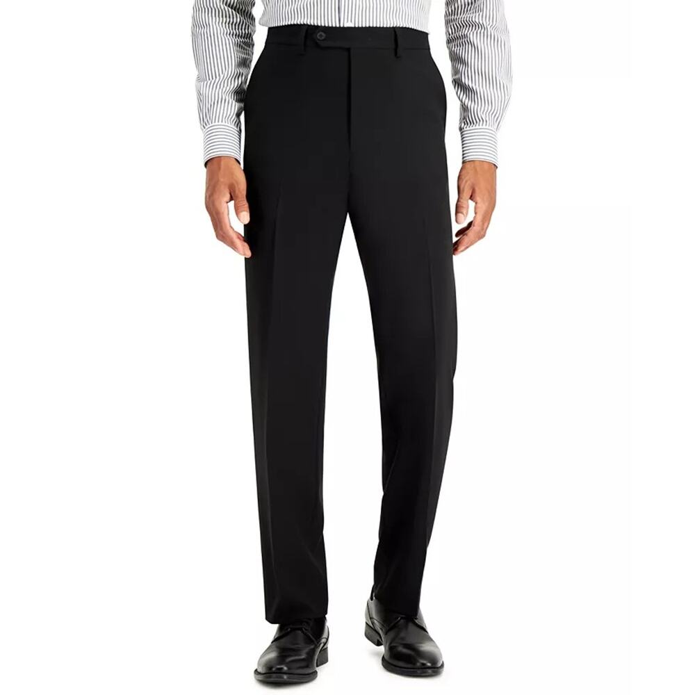 Nautica Men's Black Modern-Fit Bi-Stretch Classic Suit Dress Pants Size W36 L33